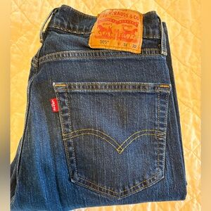 Levi's 505 Blue Straight Jeans Classic Design 31x32 Mens